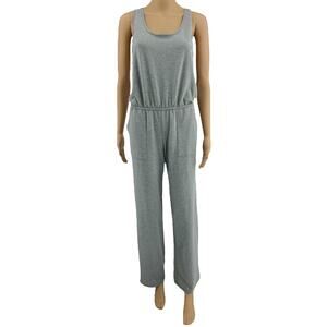 Make the Princess Laugh MEDIUM Gray Racerback Stretchy Knit Roll Cuff Jumpsuit